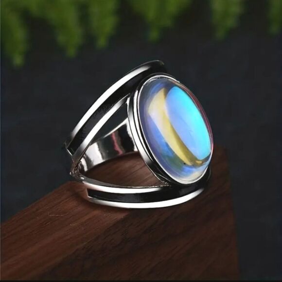 Colorful Moonstone Ring Vintage Boho unisex - Picture 4 of 4
